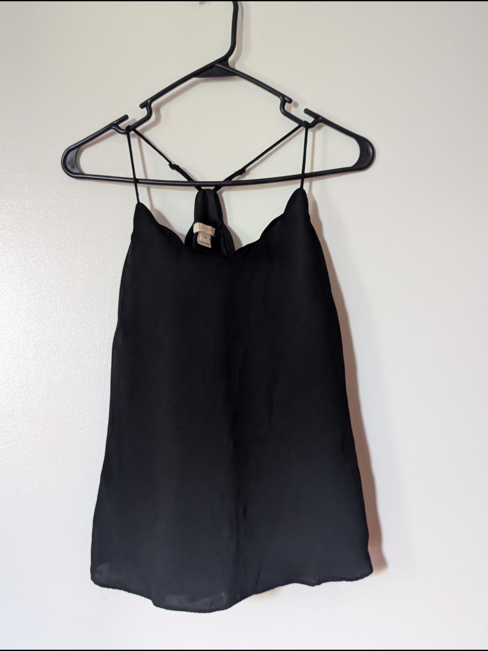 J. Crew Black Satin-Look Spaghetti Strap Cami